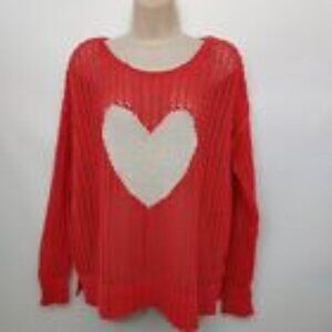 MOTHERHOOD   RED -WHITE LONGSLEEVES MATERNITY TUNIC SWEATER TOP SIZE: M
